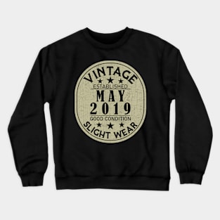 Vintage Established May 2019 - Good Condition Slight Wear Crewneck Sweatshirt